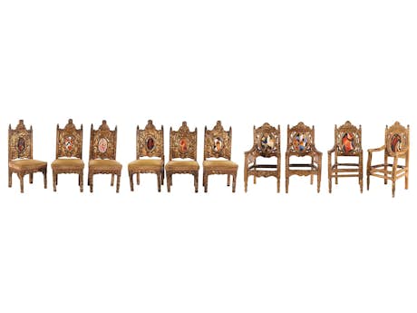 Zehn sizilianische Sitzmöbel